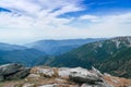 Panorama of Carpathians mountains and famous Transalpina road. RomaniaÃ¢â¬â¢s scenic drives Transalpina, climbing to the top of a